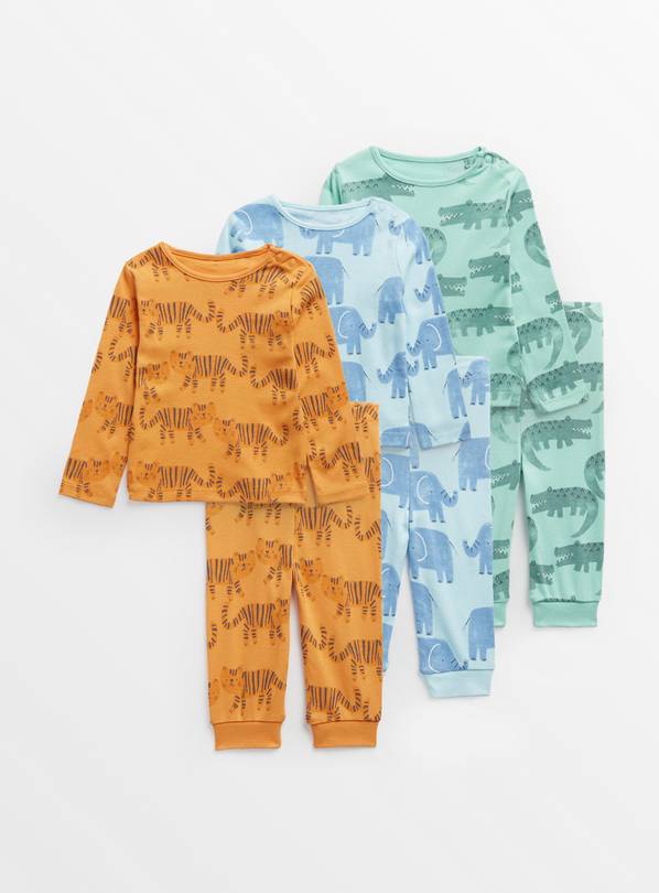 Animal Pyjamas 3 Pack Up to 3 mths
